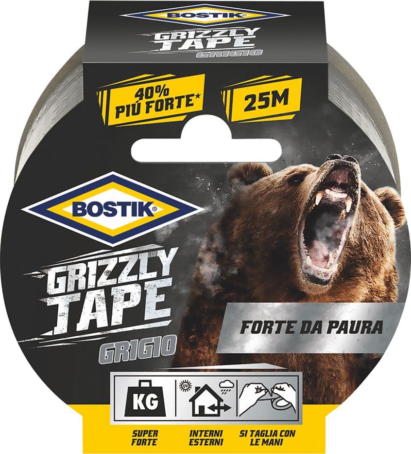 Nastro Telato Bostik Grizzly Tape Grigio 6 Rotolo 50 X 25 Mt - 2
