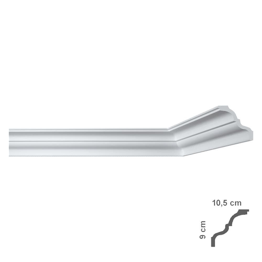Cornice Decorativa per Soffitto Mod I777 Bovelacci 45 Pezzi 105 x 90 mm - 2
