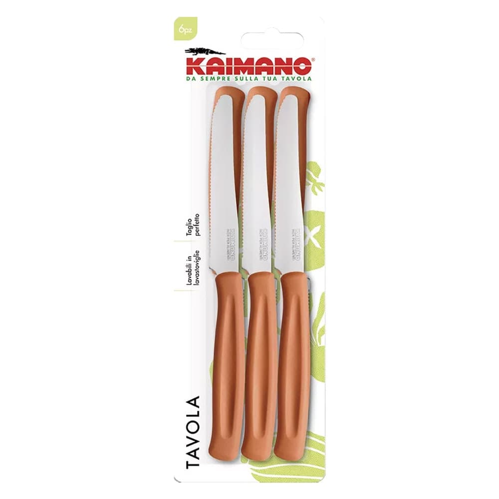 Coltello da Tavola Seghettato Manico Ruggine Kaimano in Acciaio Inox