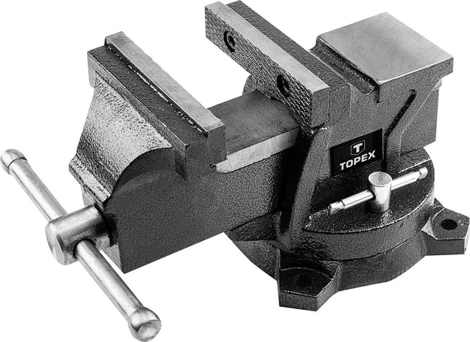 Morsa da Banco Topex Base Girevole Larghezza Ganasce in Ghisa 100 mm - 2