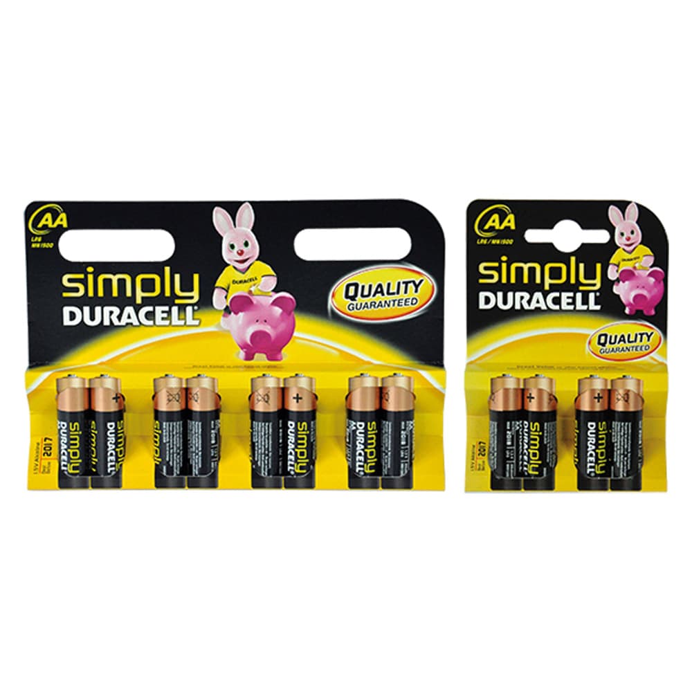 Pila Stilo 'Mn 5 Duracell 1,5 v Aa Simply 20 Blister da 1500 Pezzi - 2