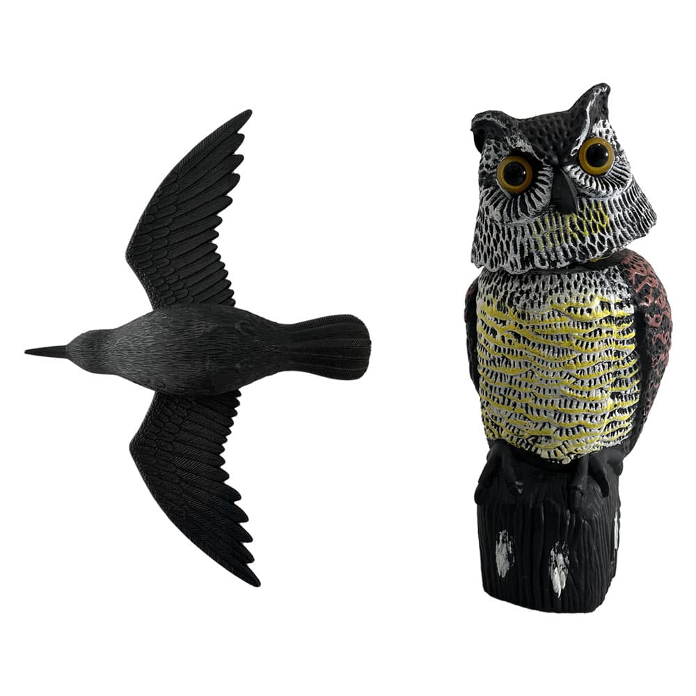 Statuetta Scaccia Volatili a Forma Animale Gufo Oscillante Lif 38,5 x 16 cm - 2