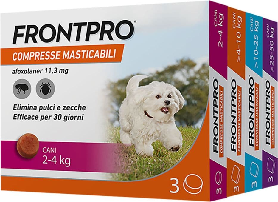 Compresse Antiparassitarie Masticabili Cani 10 Fino a 3 Compresse da 25 kg - 2