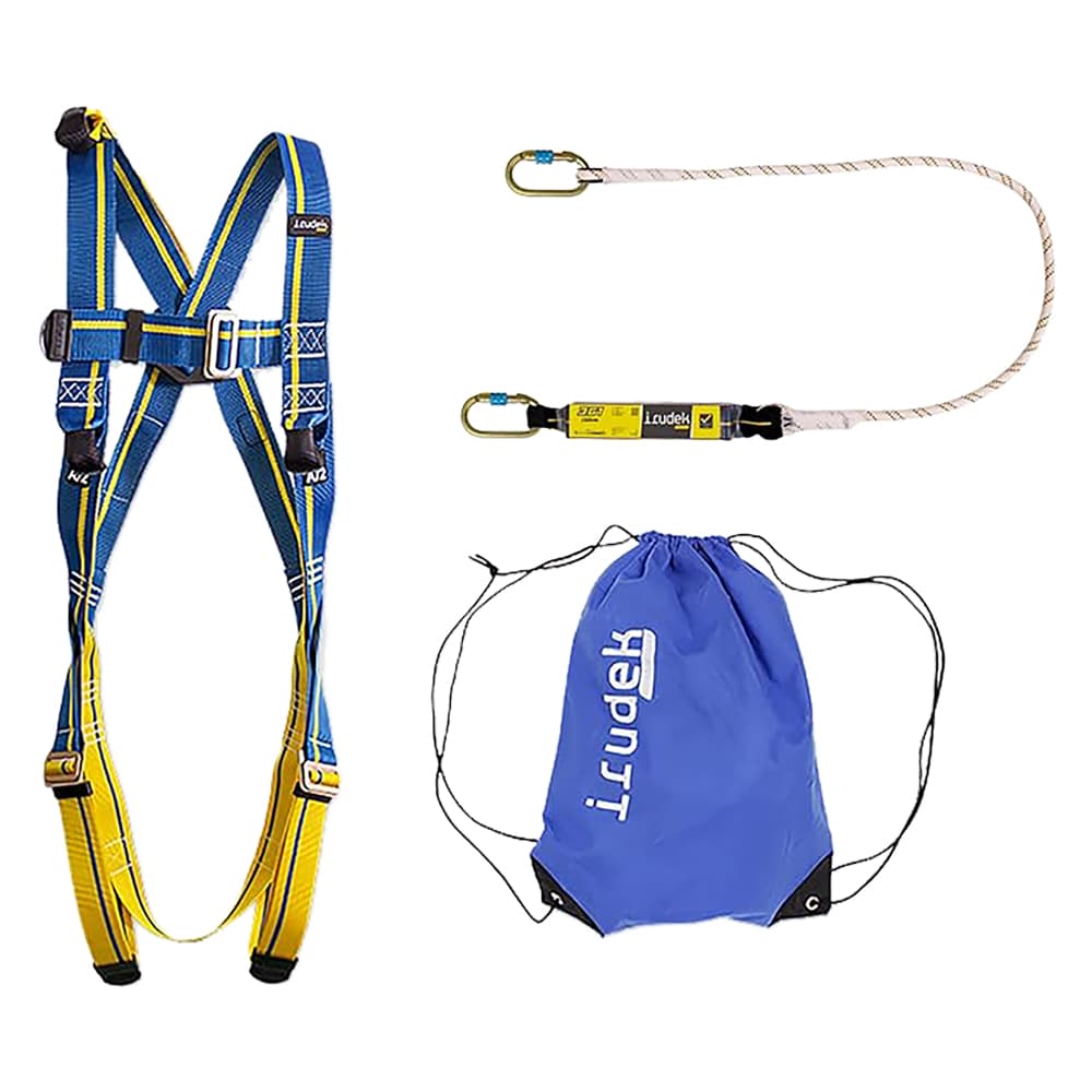 Sistema Anticaduta in Kit Imbracatura Dorsale + Cordino + Connettore Irudek - 2