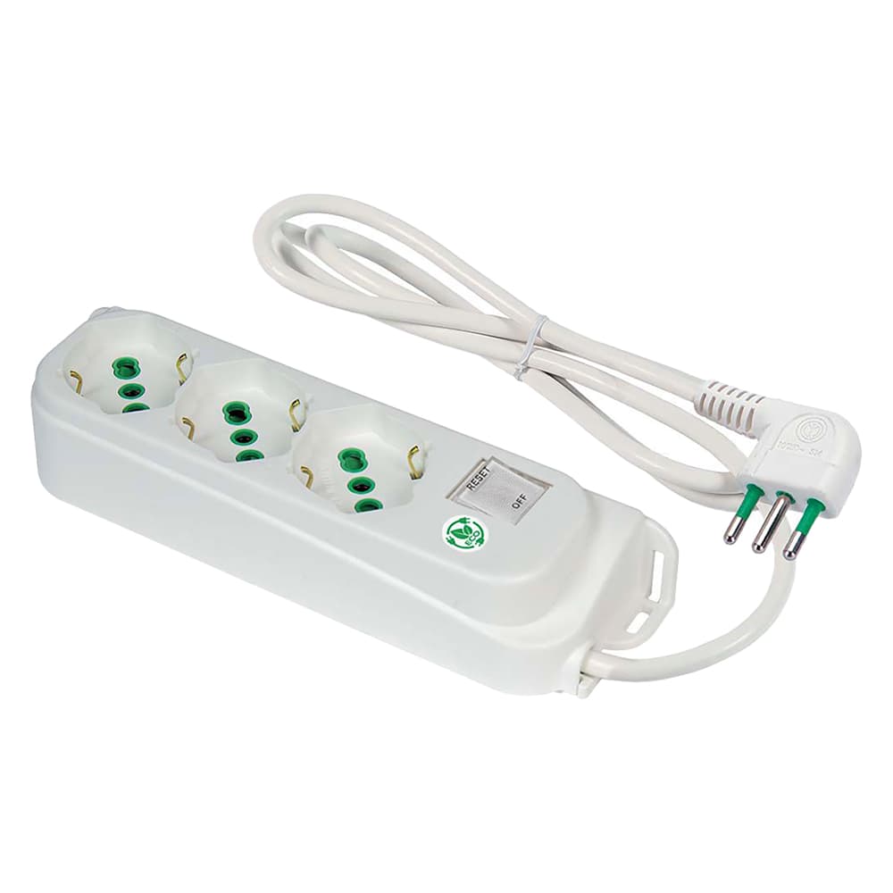 Multipresa con Interruttore 3 Uscite Spina 2P+T 10A Fanton Eco Relife - 2
