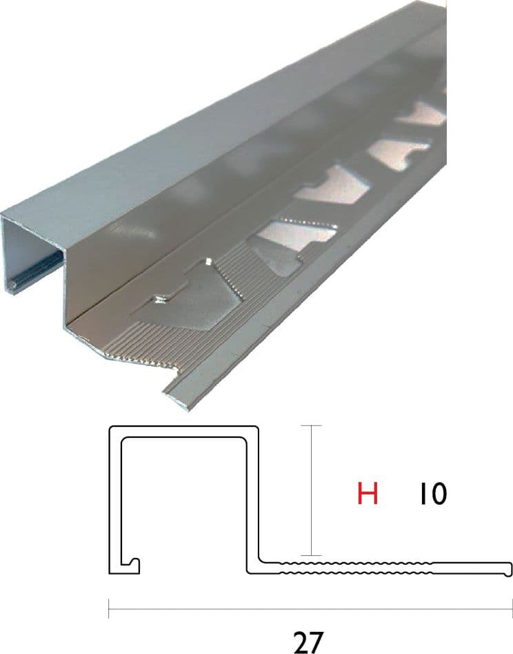 Profilo Jolly per Piastrelle Satinato Arcansas 15 Pezzi in Alluminio 10 mm 250 cm 10 cm