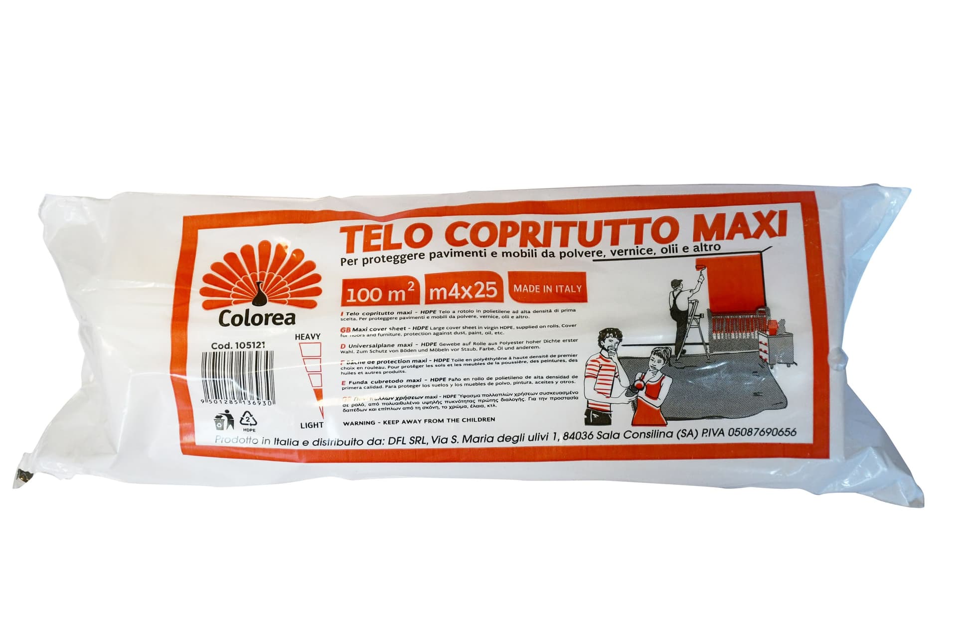 Telo Copritutto Maxi Colorea 670 Gr 20 Pezzi 4 X 25 Mt