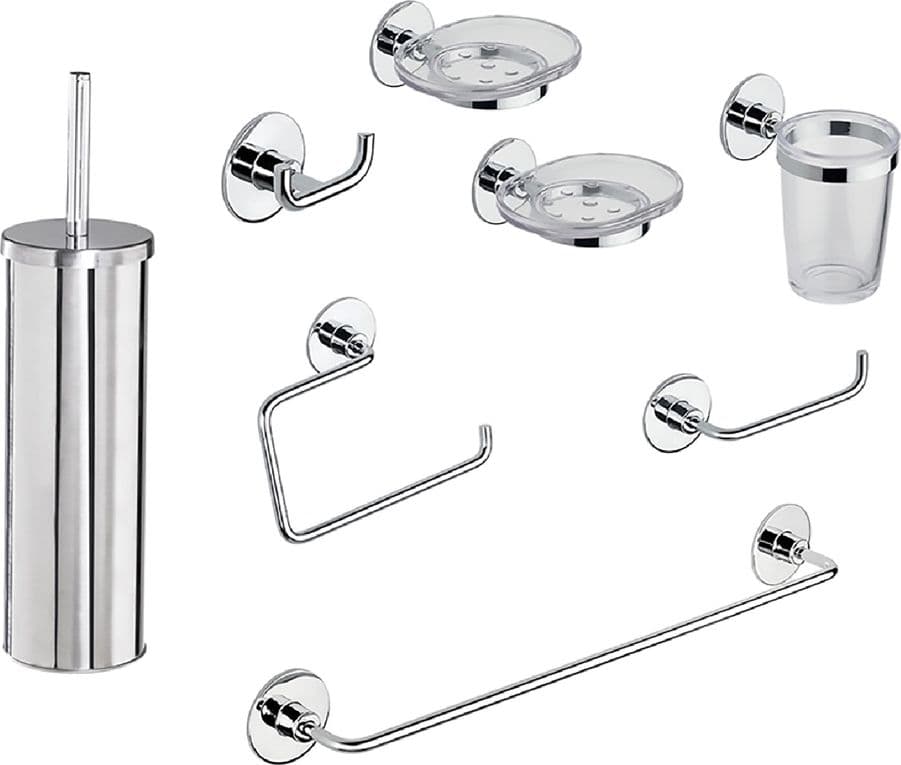 Set da Bagno Serie Wind Metaform 8 Pezzi Serie Wind Metaform. in Acciaio Cr - 2