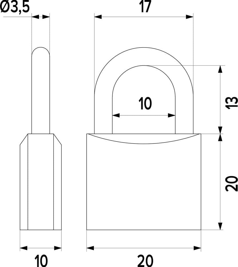 Lucchetto Rettangolare Iseo 10 Pezzi 20 mm – Iseo Serrature