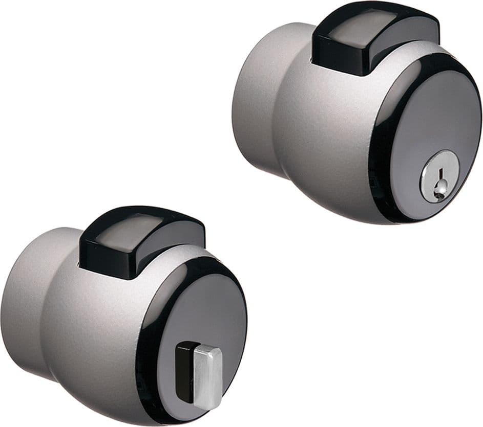 Pomolo Premi Apri Verniciato Meroni Nova N 13 Argento Pulsante Nero - 2