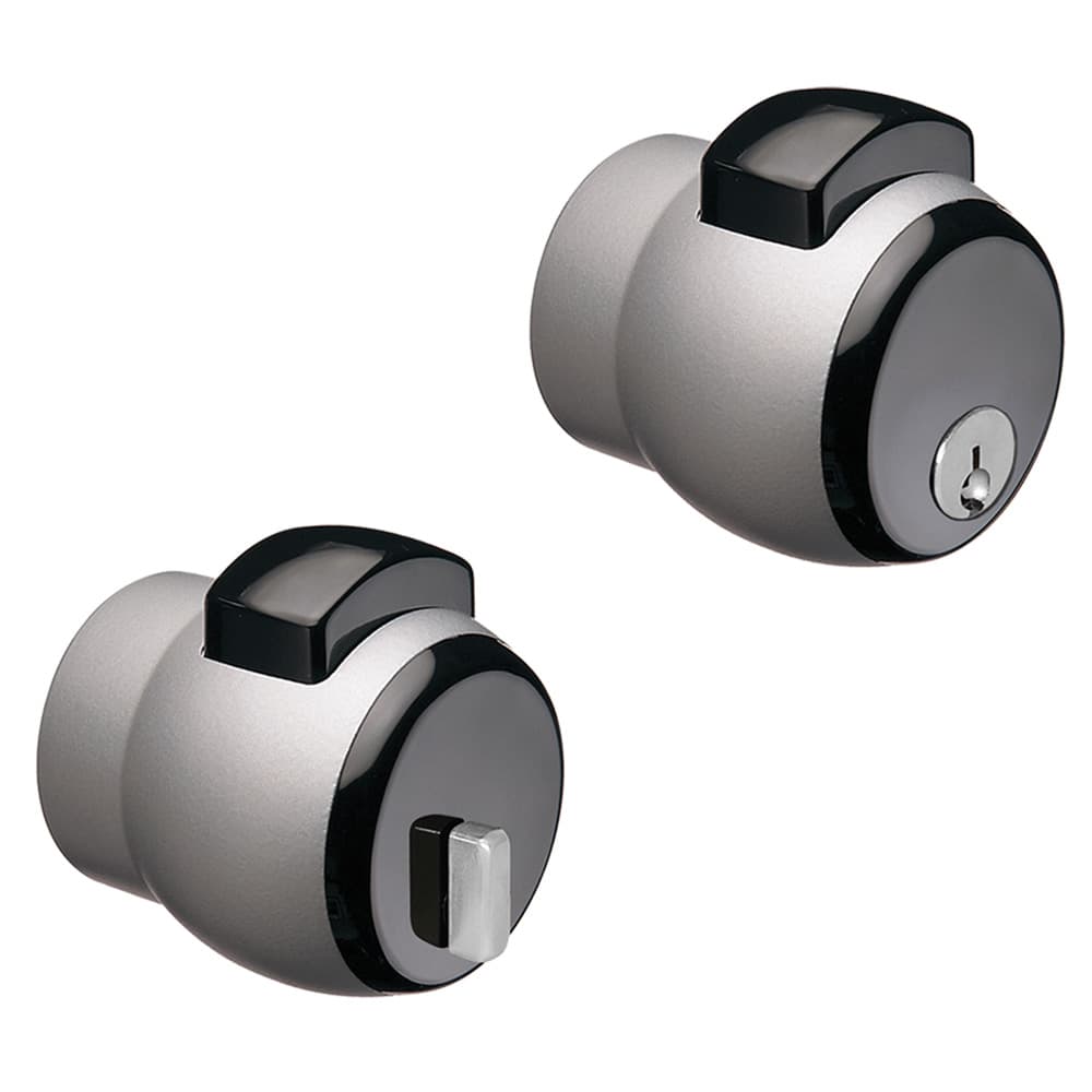 Pomolo Premi Apri Verniciato Meroni Nova N 13 Argento Pulsante Nero - 2