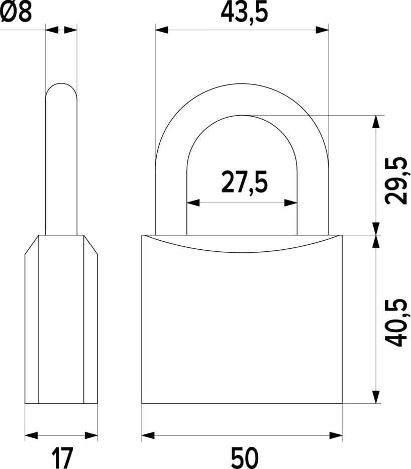 Lucchetto Rettangolare Iseo 10 Pezzi 50 mm – Iseo Serrature