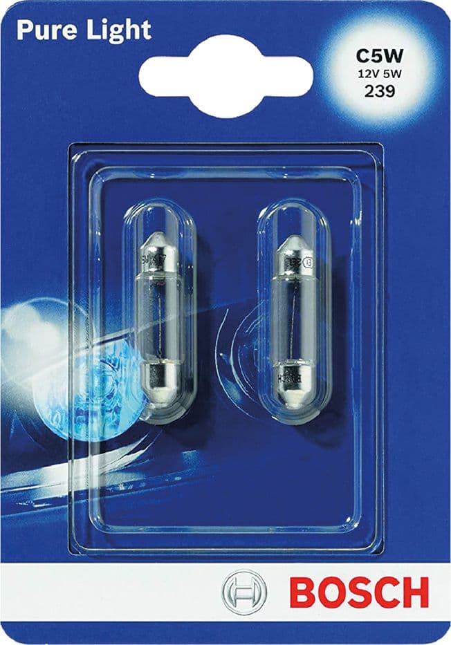 Lampadina Luce Targa Attacco Sv8,5 8 Bosch 2 Pezzi
