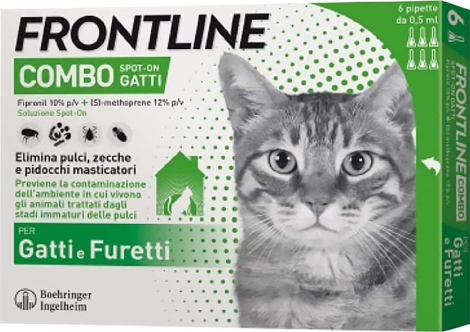 Antiparassitario Gatti 6 Pipette Frontline Combo 0,5 ml