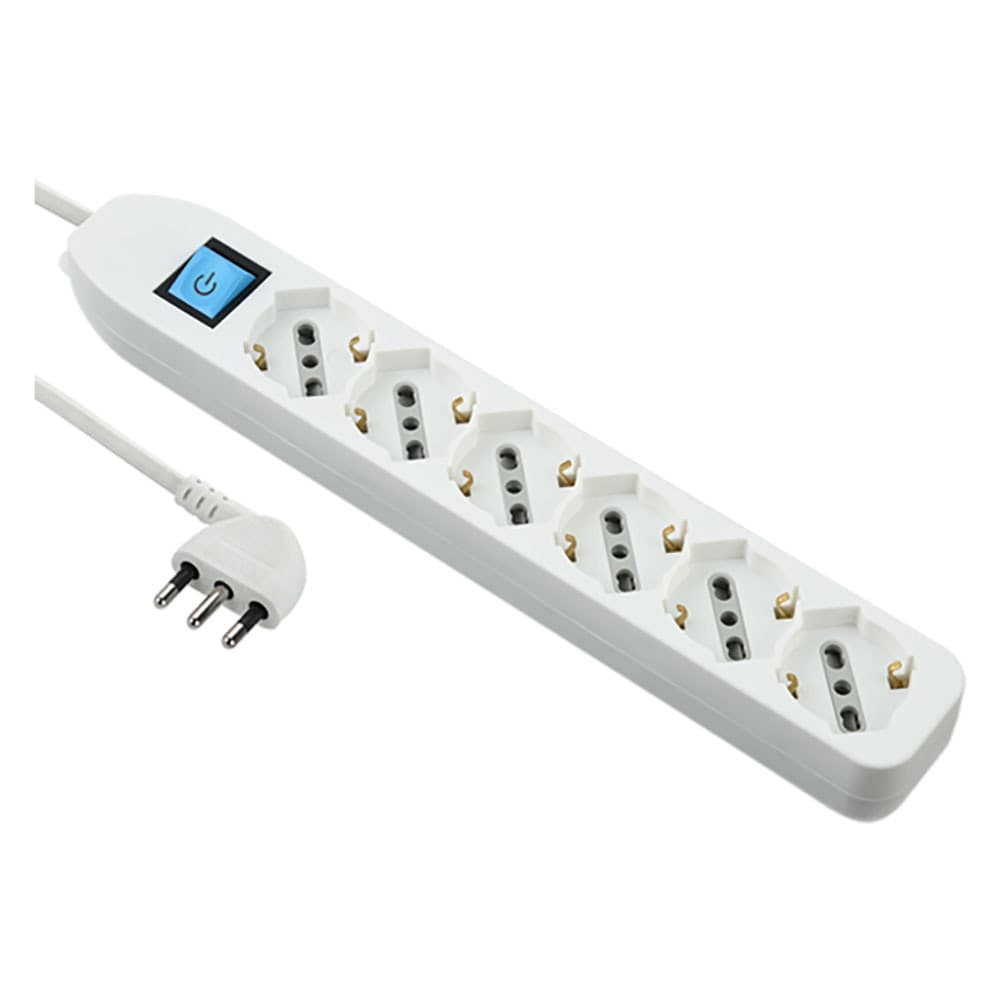 Multipresa con Interruttore 6 Posti (schuko+10 16a) Art 62071 Electraline - 2