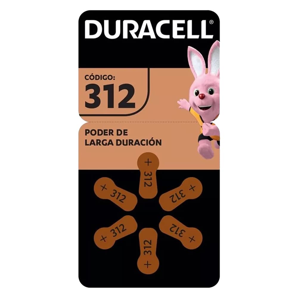 Pila per Apparecchi Acustici PZ 6 Duracell da 312 1,4 v - 2