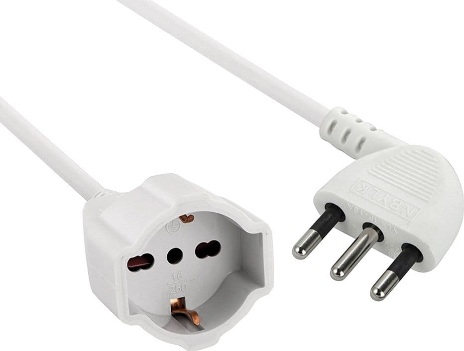 Prolunga Lineare Spina Piatta a 90° Art 46106 Electraline 3 Mt