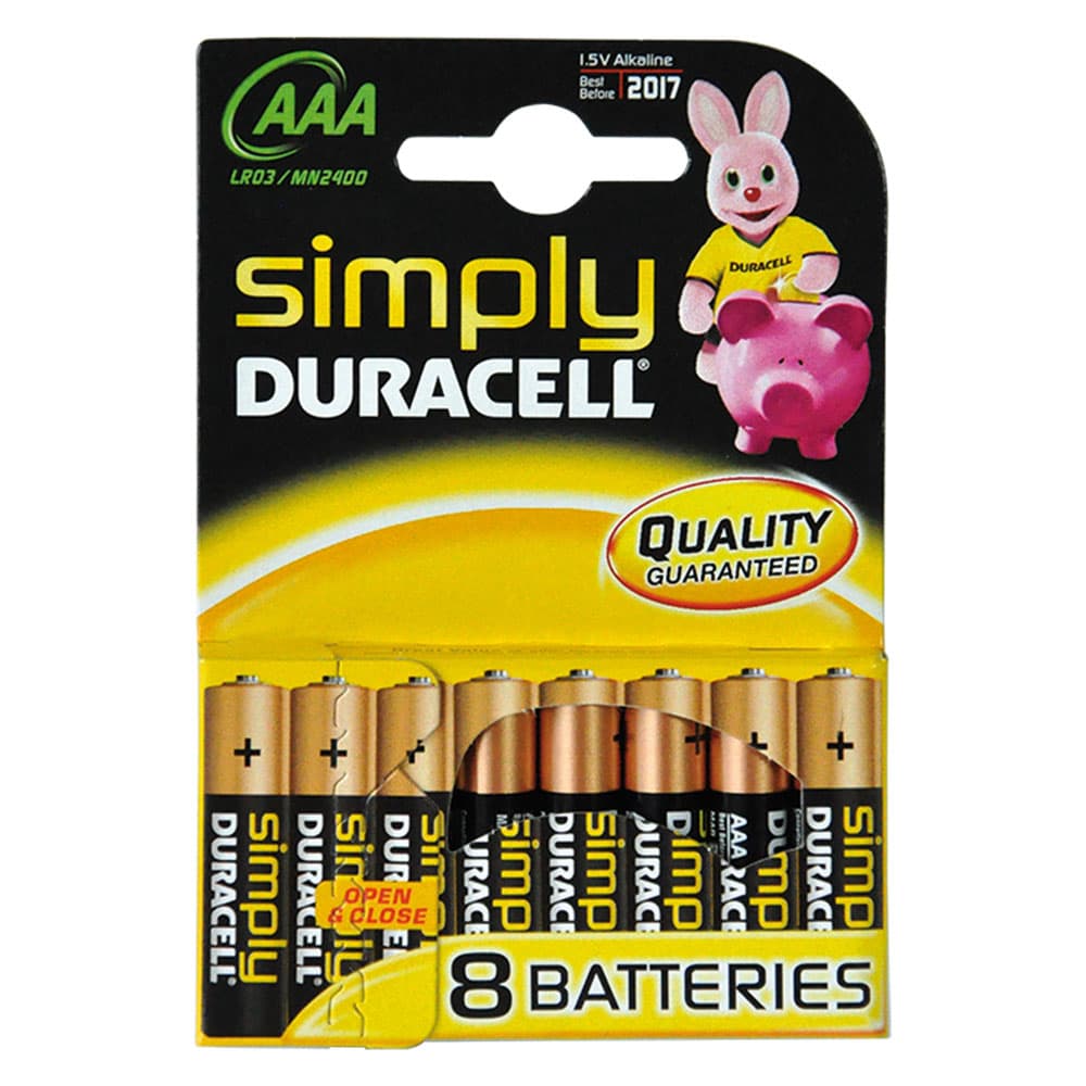 Pila Ministilo Pz 8 Duracell Mn 2400 1,5 v Aaa Simply 10 Blister