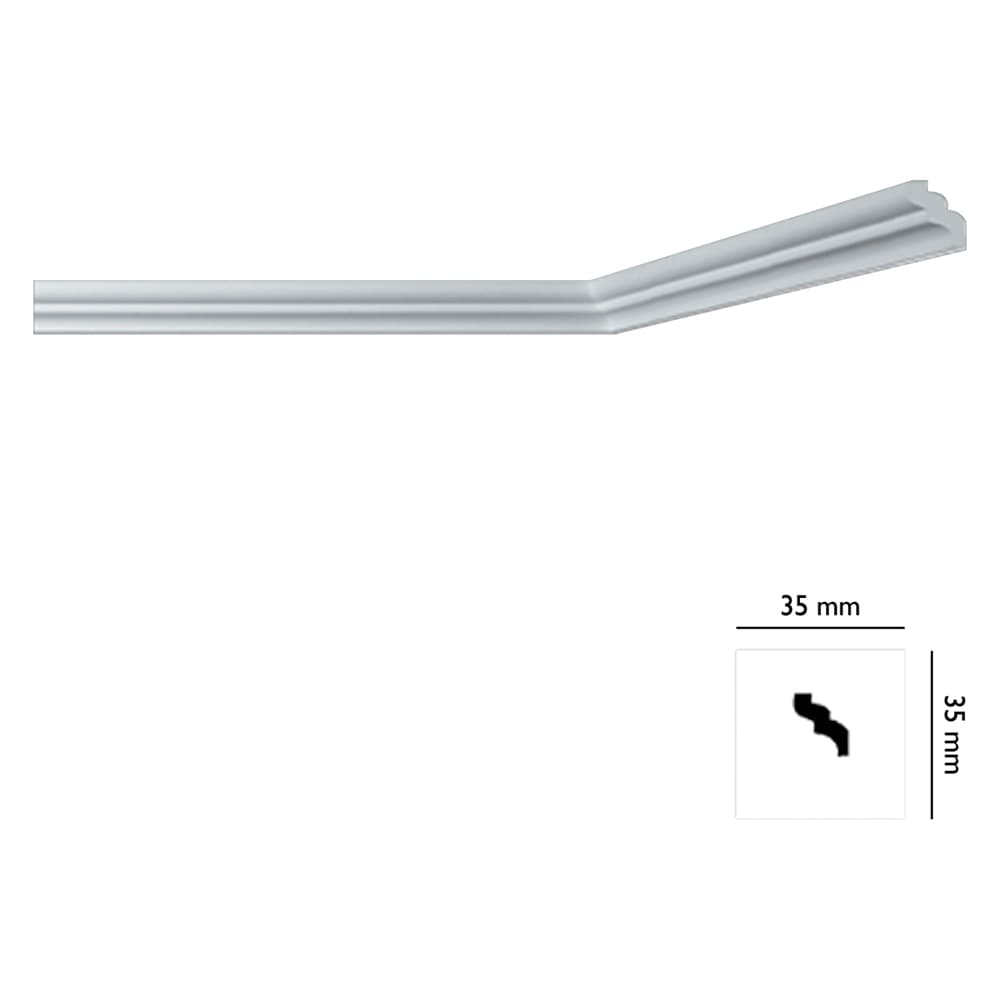 Cornice Decorativa per Soffitto Mod I735 Bovelacci 105 Pezzi 35 x 35 mm - 2