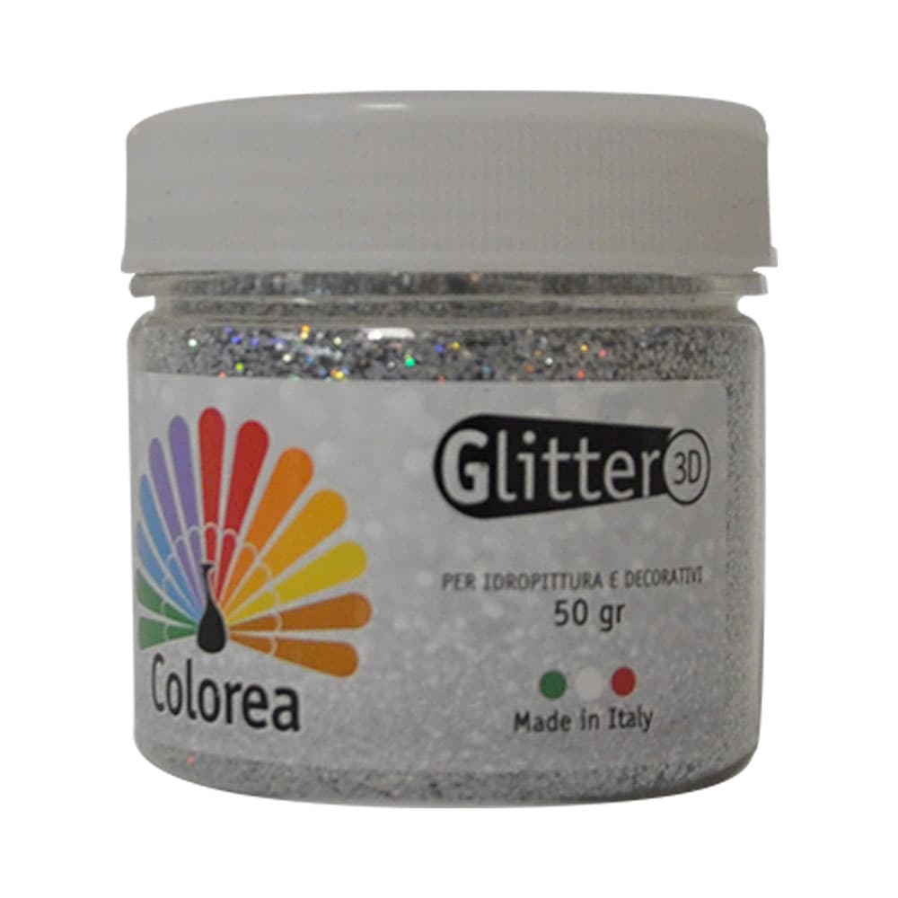 Glitter Prismatici in Polvere Colorea Colore Argento 12 Pezzi in Alluminio 50 Gr