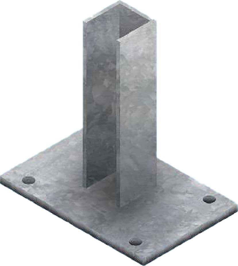 Base Supporto per Paletto Quadro Zincata 4 Pezzi 50 X 50 mm – Ferro Bulloni