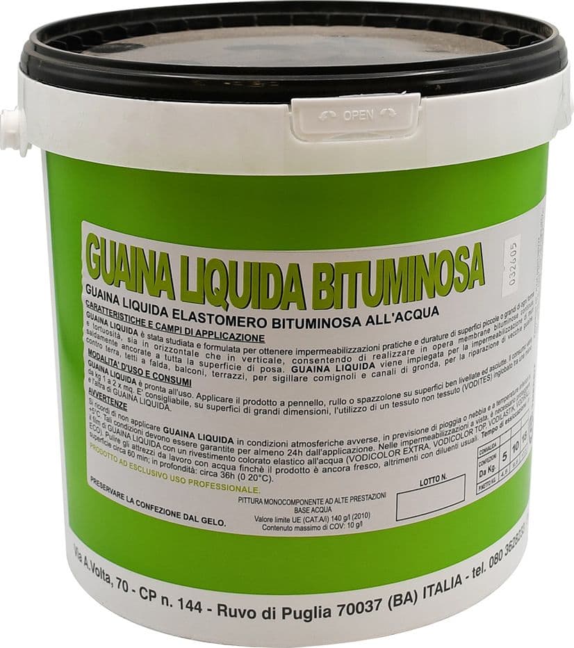 Guaina Bituminosa Liquida Vodichem Vodipren 90 Nera 4 Pezzi 1 kg