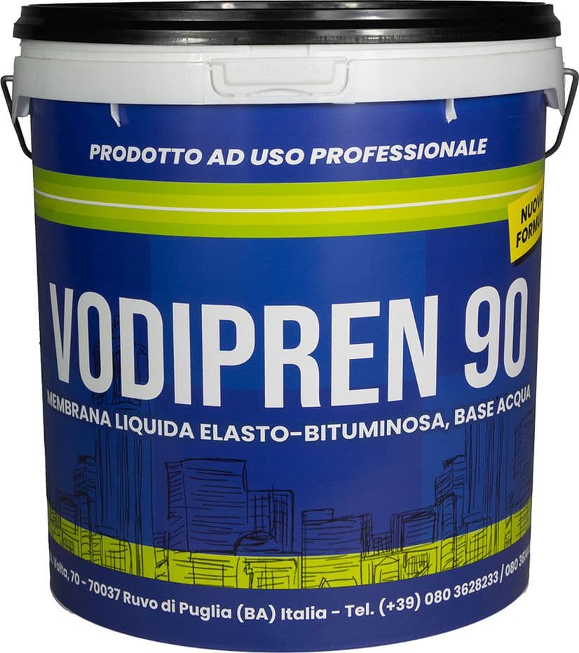 Guaina Bituminosa Liquida Vodichem Vodipren 90 Nera 4 Pezzi 1 kg - 2