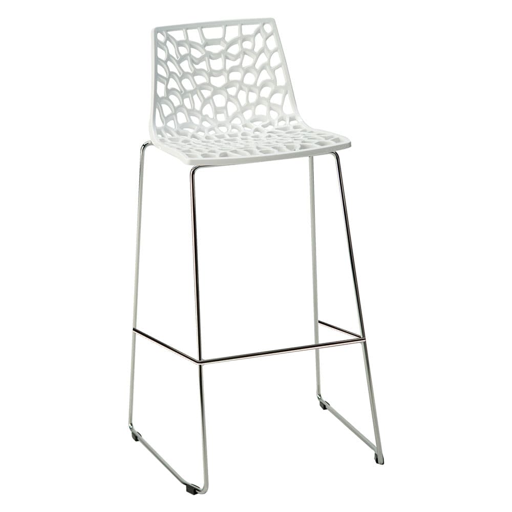 Sedia Sgabello Grandsoleil Spider in Metallo Plastica Seduta Bianca - 2