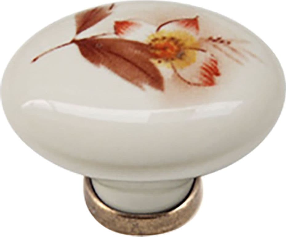 Pomolo per Mobili Ovale Base Ott.vecchio Fondo Avorio Decoro N 02 10 Pezzi – Autres