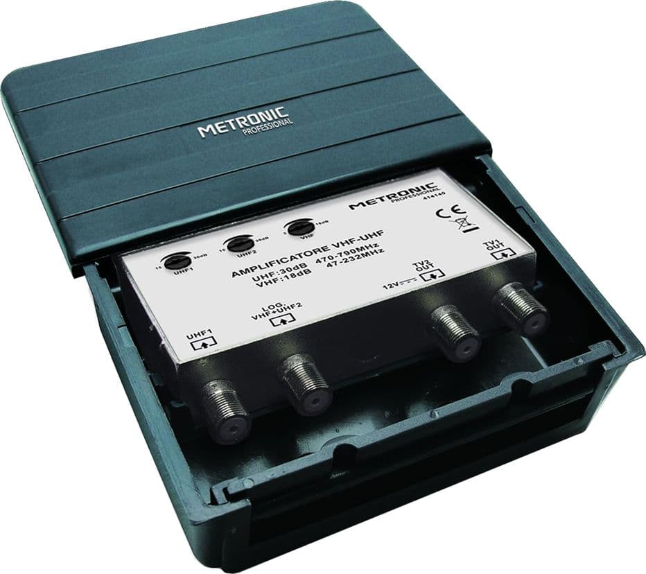 Amplificatore Esterno Digitale Terrestre 2 in 2 Out 2 Ingres. Uhf Vhf 2 - 2