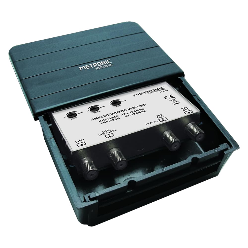Amplificatore Esterno Digitale Terrestre 2 in 2 Out 2 Ingres. Uhf Vhf Uhf 2 - 2