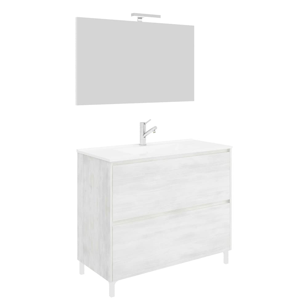 Mobile Bagno Savinidue Lisbona Base Colore Rovere Bianco 60 x 47 x 85 cm - 2