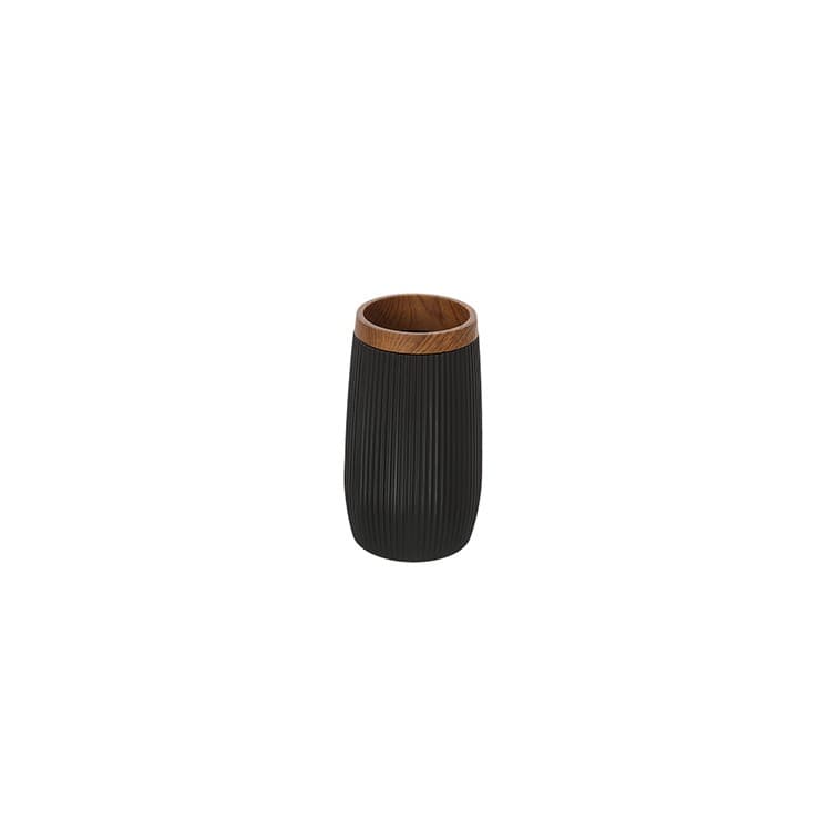 Portaspazzolino Nero Linea London in Plastica Ps e ABS Design Moderno - 2