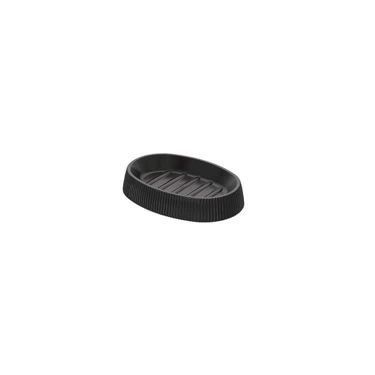 Portasapone Bagno Linea London Nero Opaco in Plastica Ps e ABS Design - 2