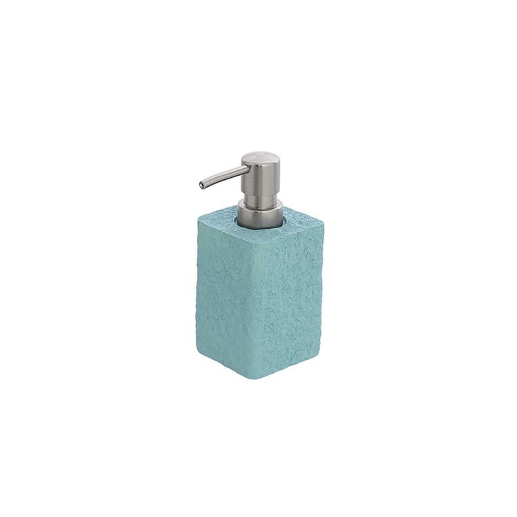 Dispenser Sapone Bagno in Poliresina Acqua Marina Effetto Pietra Linea - 2