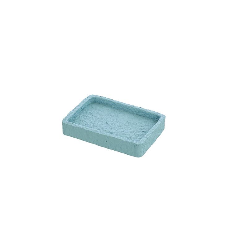 Porta Sapone Bagno in Poliresina Acqua Marina Effetto Pietra Linea Sabbia - 2
