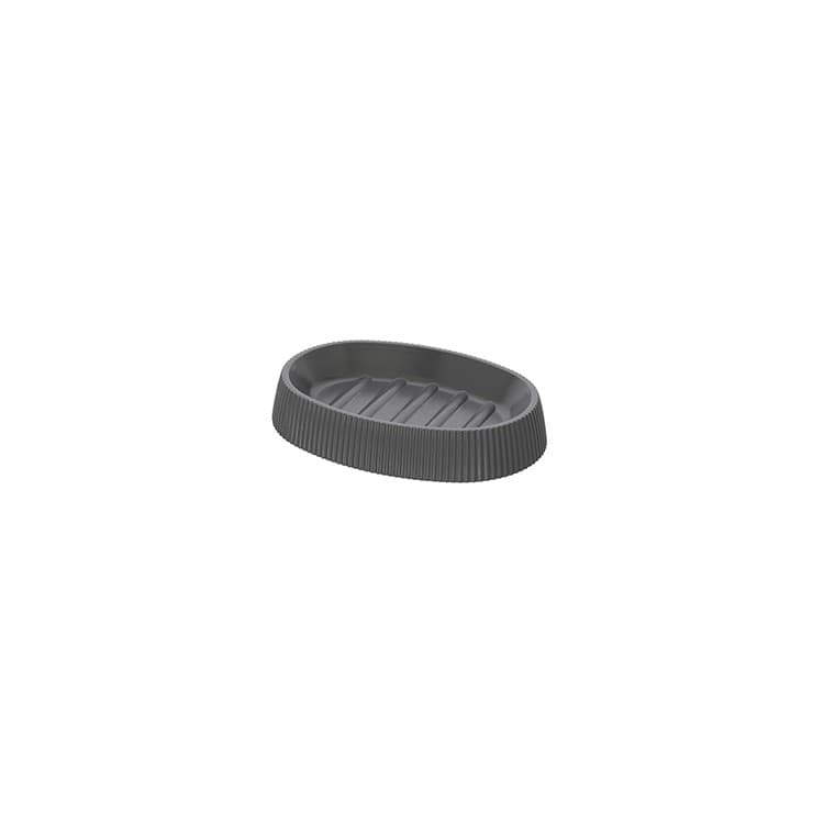 Portasapone Grigio Linea London in Plastica Ps e ABS Design Moderno - 2