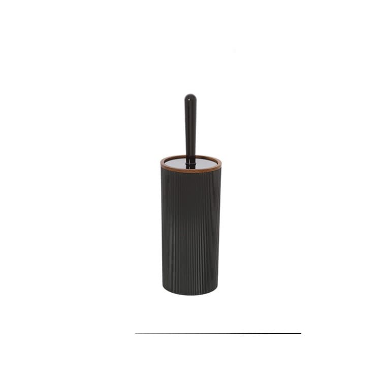 Porta Scopino Bagno in Plastica Nera Design Moderno Linea London Feridras - 2