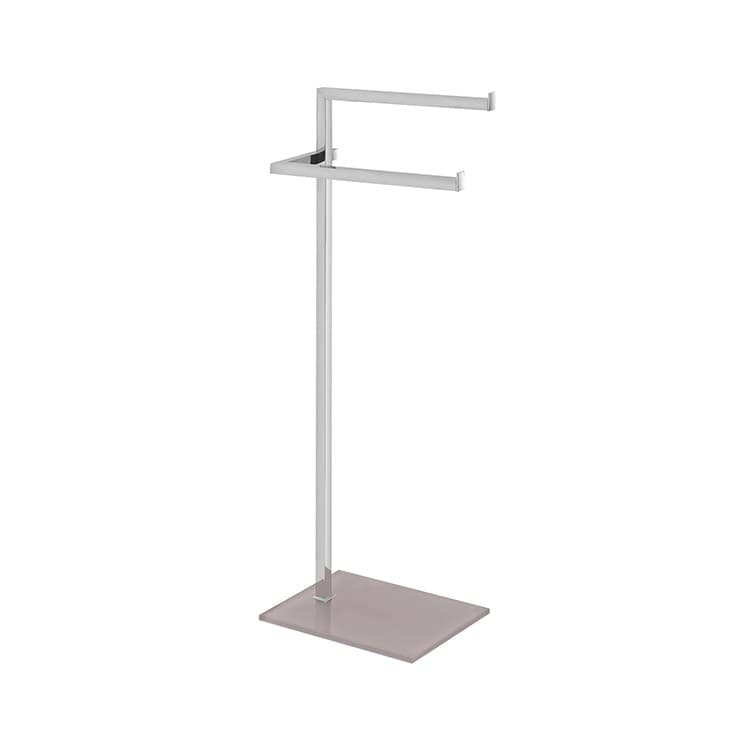 Piantana Portasciugamani in Acciaio Cromato con Base in Vetro 121 C1164 Ct – Feridras