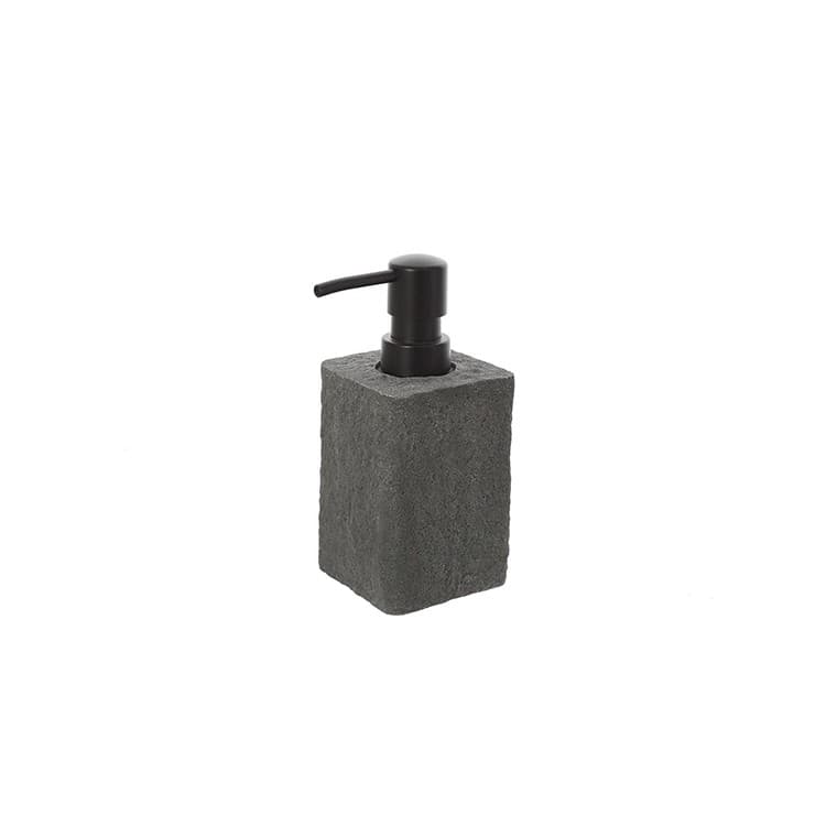 Dispenser Sapone Bagno in Poliresina Grigio Sabbia Effetto Pietra Linea - 2