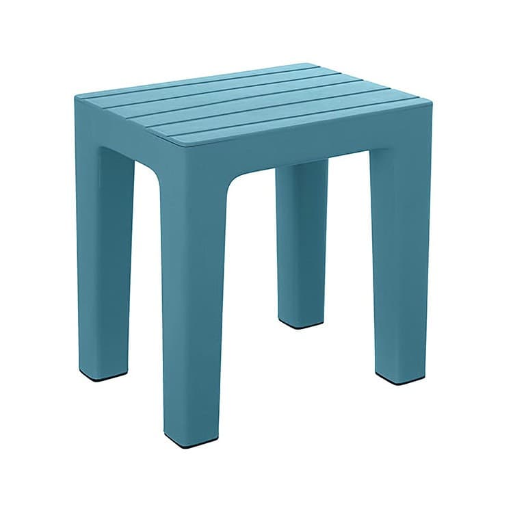 Sgabello Bagno e Casa in Plastica Effetto Legno Colore Blu Pastello 38 x 29 - 2