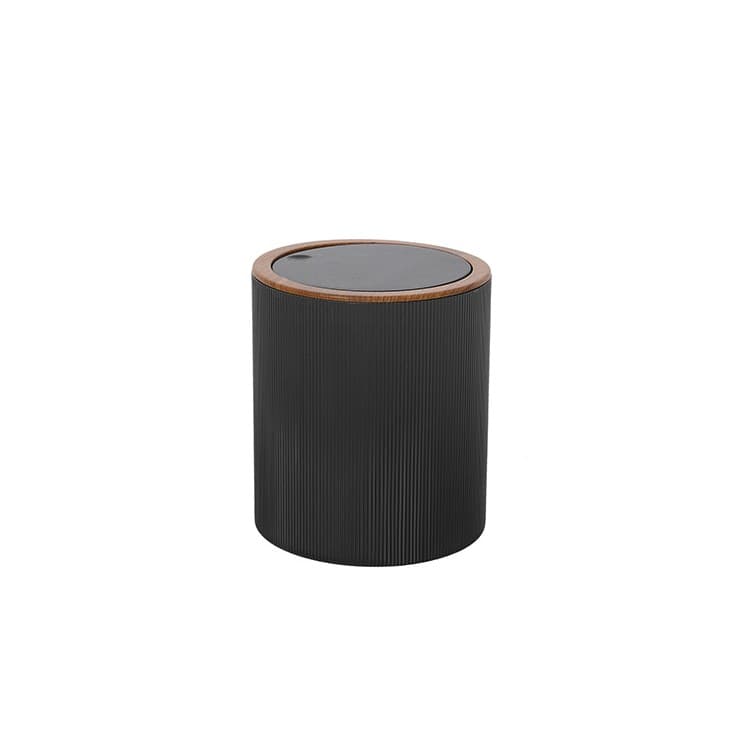 Pattumiera Bagno 5 L in Plastica Nera Design Moderno Linea London Feridras - 2