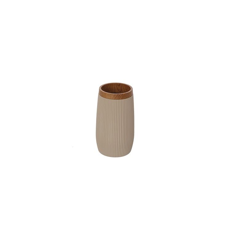 Portaspazzolino Beige Linea London in Plastica Ps e ABS Design Moderno - 2