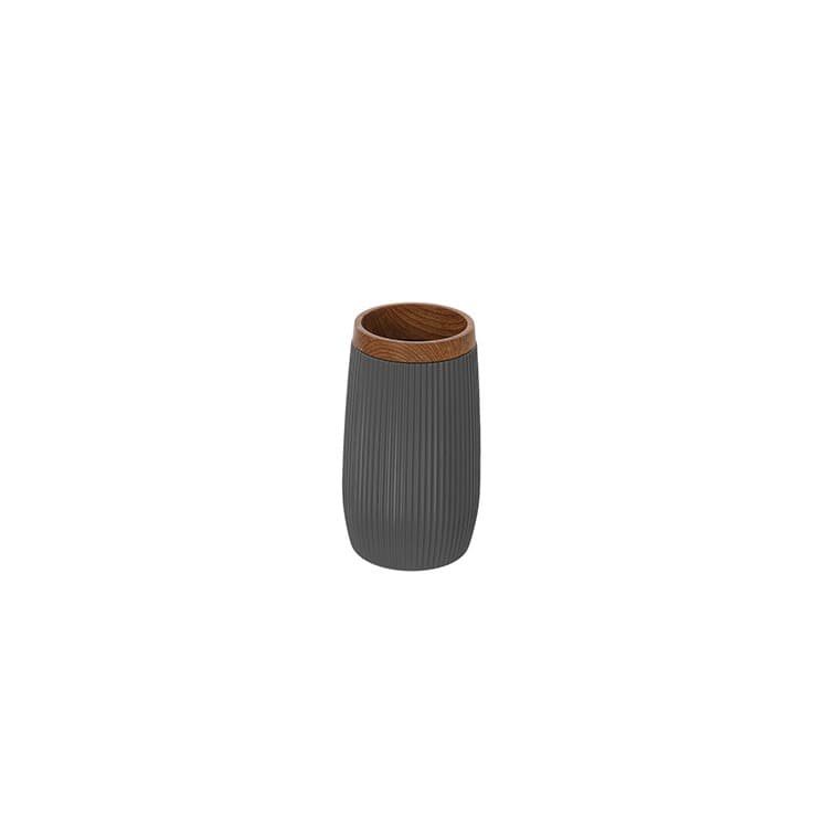 Portaspazzolino Grigio Linea London in Plastica Ps e ABS Design Moderno - 2