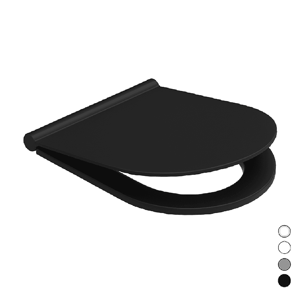 Sedile WC in Termoindurente Soft Closing Mayka Nero Opaco Coprivaso - 2