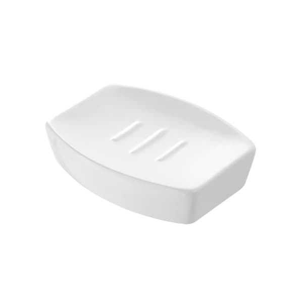 Porta Sapone in Ceramica Bianco Linea Parigi Feridras - 2