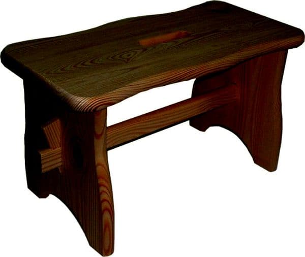 Sgabello in Legno Scuro Maxi Cm 39 x 19X21 H - 2