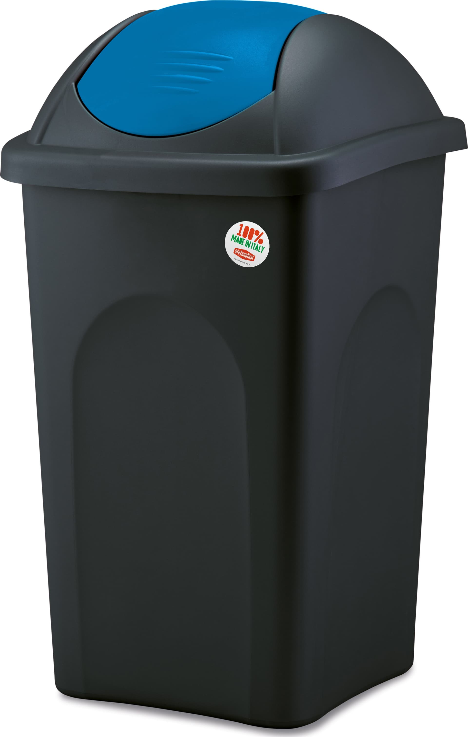 Pattumiera Basculante Multipat L 60 cm 39 x 39X68 H Colore Nero Blu - 2