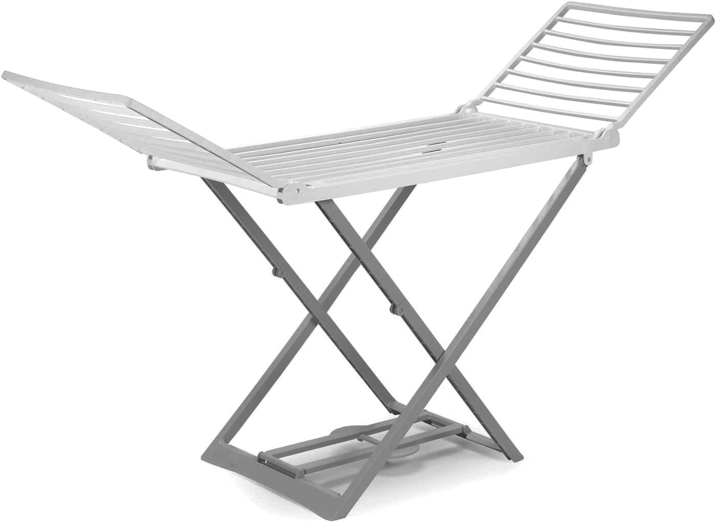 Stendibiancheria a Cavalletto Alicante Bianco Grigio Cm 194 x 58X108 H - 2