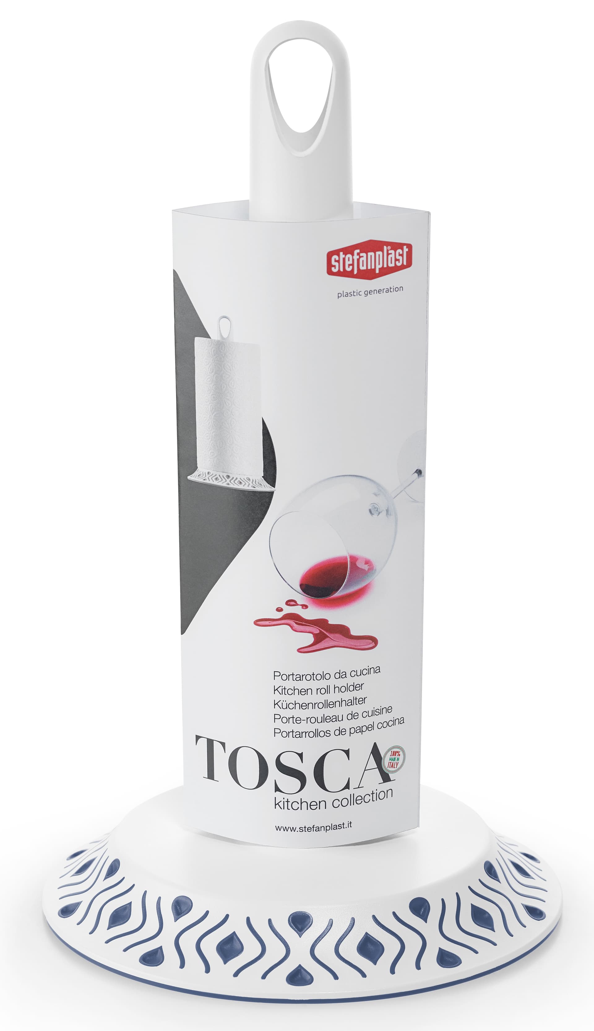 Portarotolo da Cucina Tosca Bianco Blu Palace Stefanplast - 2